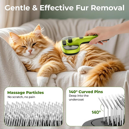 Self-Cleaning Steam Dog Cat Brush & Leave-In Conditioner, Cool Mist