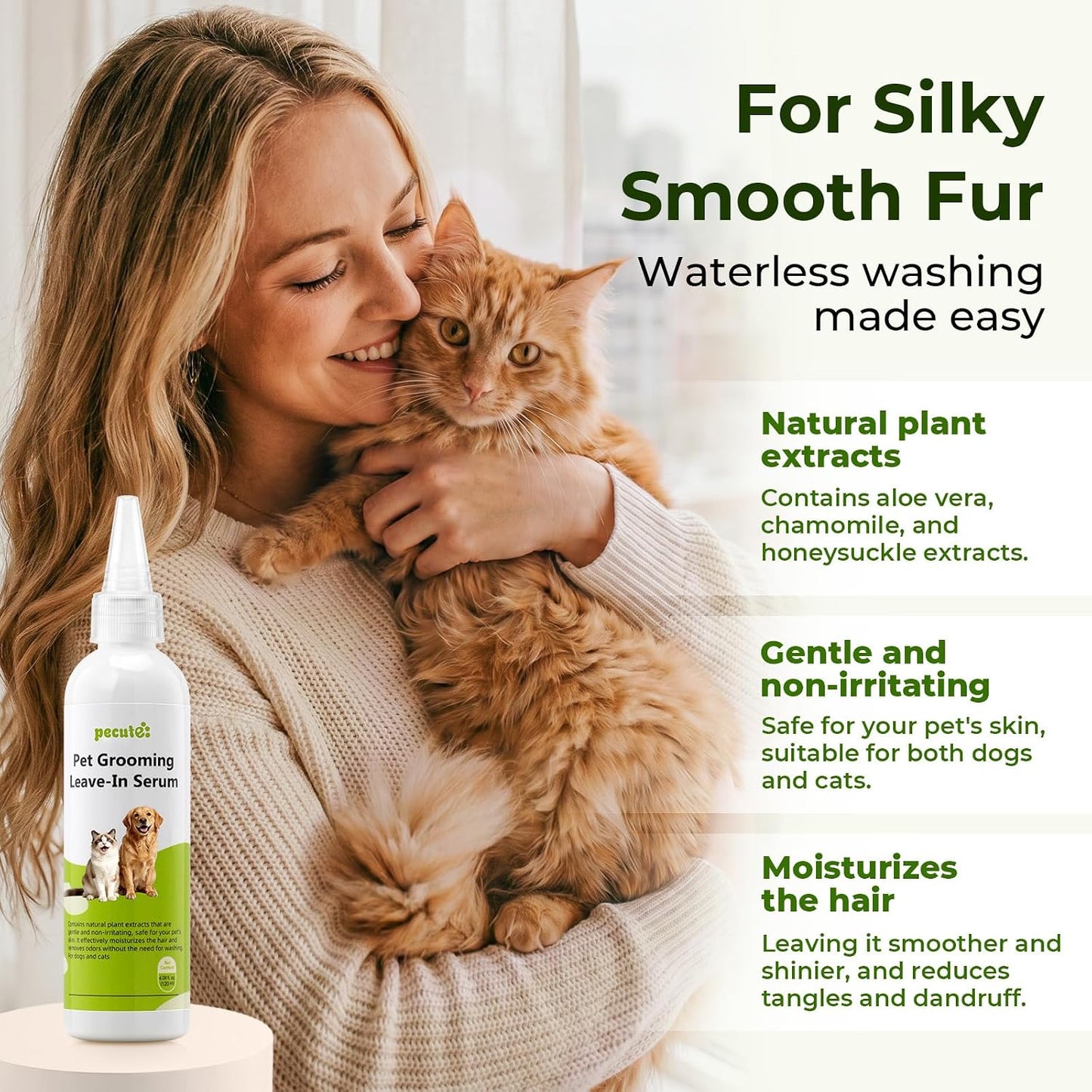 Self-Cleaning Steam Dog Cat Brush & Leave-In Conditioner, Cool Mist